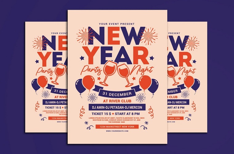 New Year Party Night Corporate Identity Template
