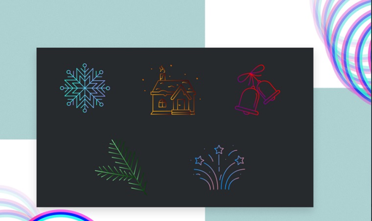 New Year's paints Iconset Template