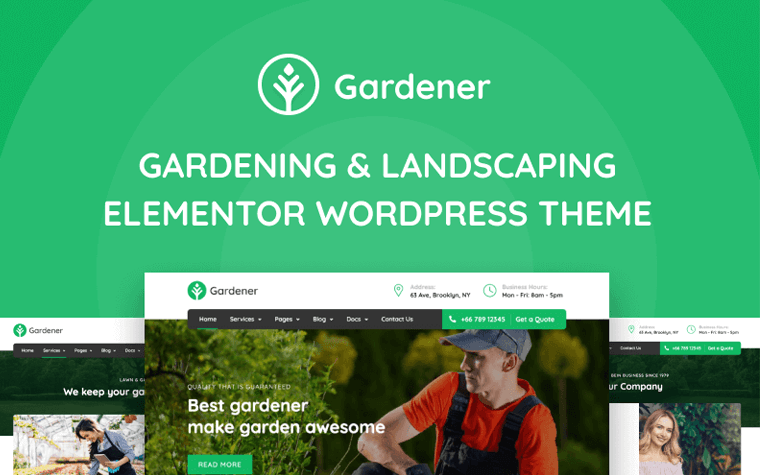 Gardener - Gardening and Landscaping Elementor WordPress Theme