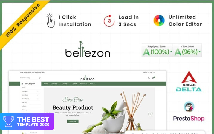 Bellezon Cosmetic - Costery Store PrestaShop Theme.