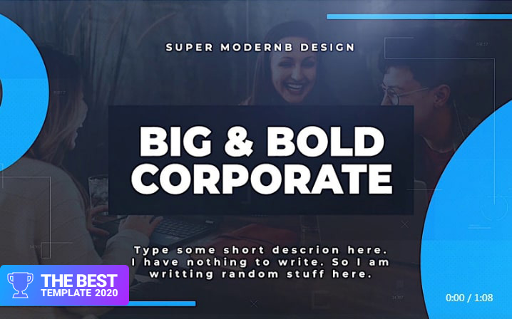 Big & Bold Corporate Final Cut Pro Template  - digital products award