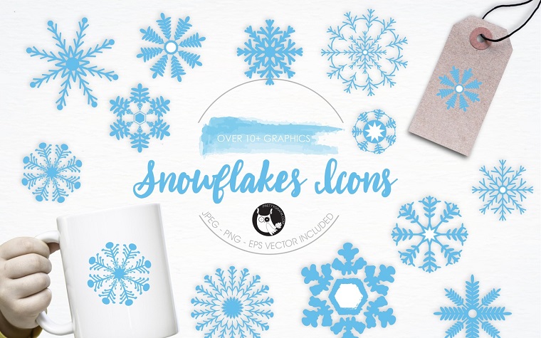 Snowflakes Icons illustration pack Vector