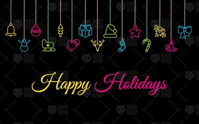 Colorful Happy Holidays Winter Banner
