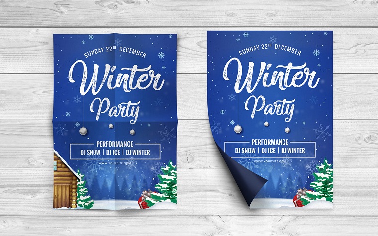 Winter Party Flyer Corporate Identity Template