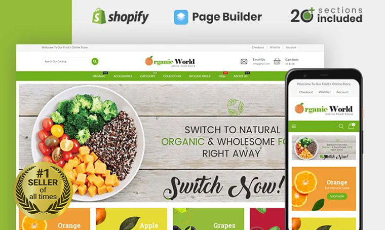 Organic World Shopify bestseller