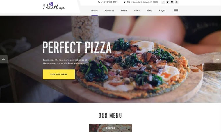 Pizza-House Multipage HTML Website Template with Slider