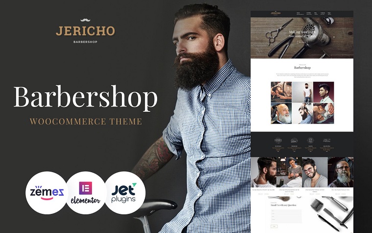 Stylish Jericho - Barber Shop Modern WordPress Theme
