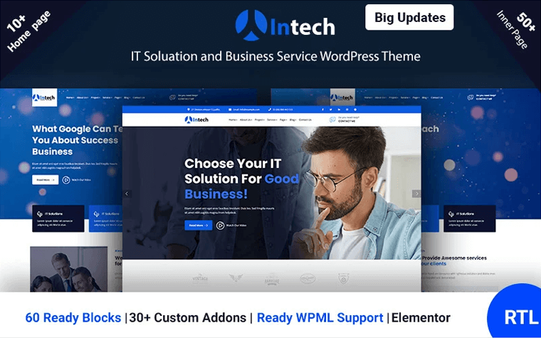 Intech - IT Solution And Technology Services WordPress Theme.