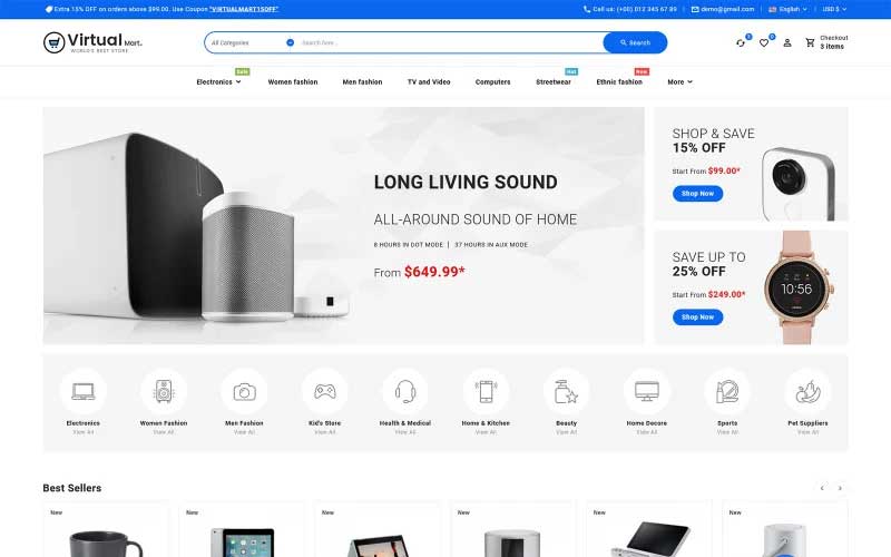 Virtualmart – Electronics Store Multipurpose PrestaShop Theme
