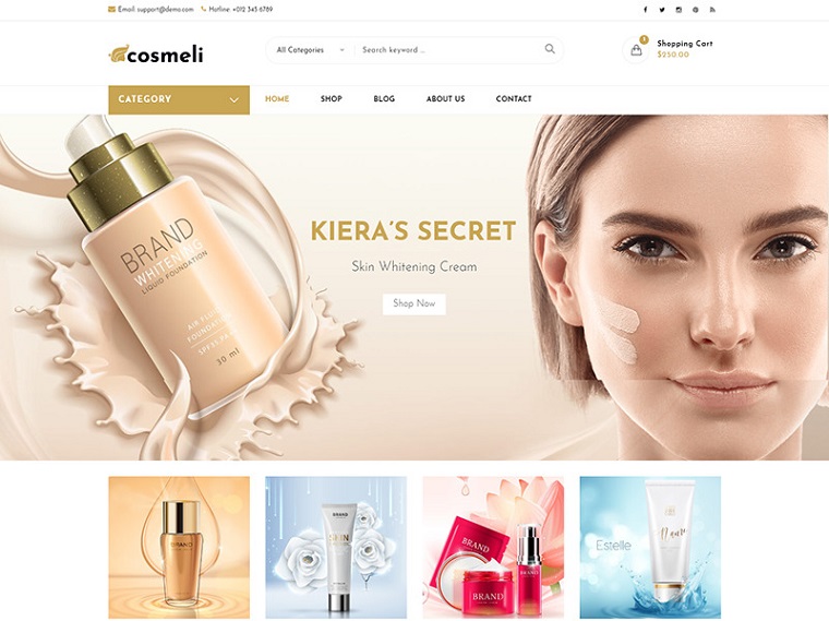 Cosmeli - Cosmetics & Beauty for WordPress. WooCommerce Theme.