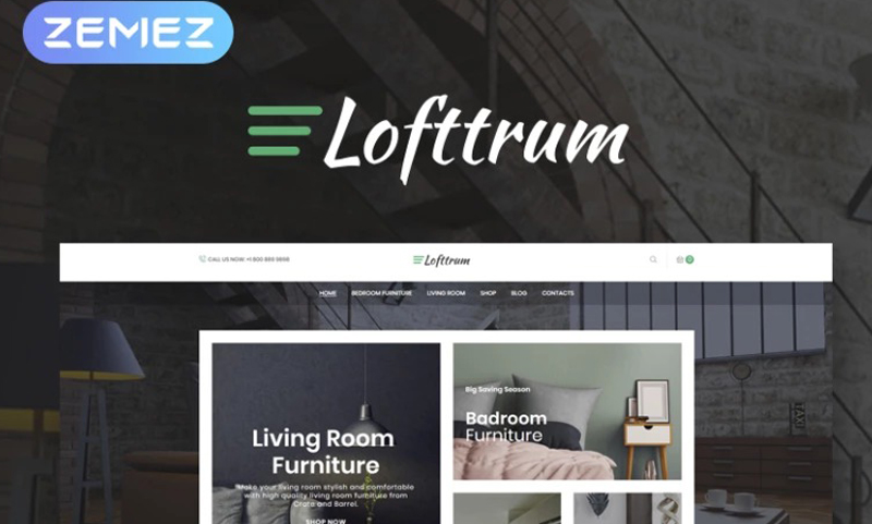 Lofttrum - WooCommerce Theme für einen Möbelshop