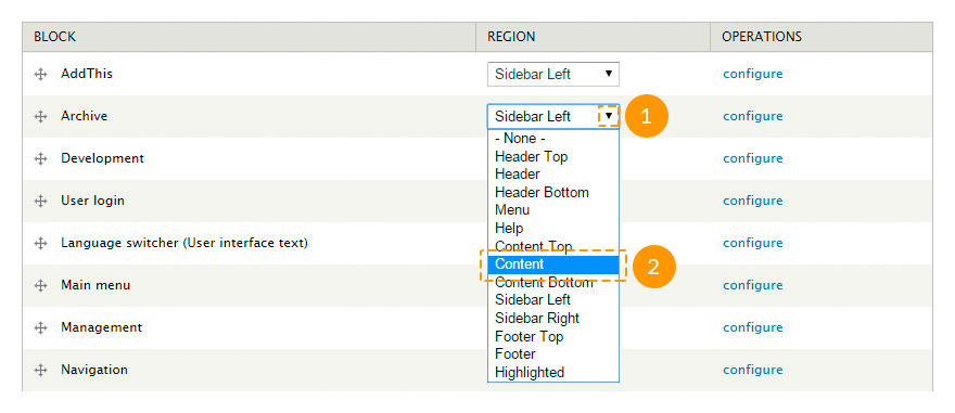 Select block region