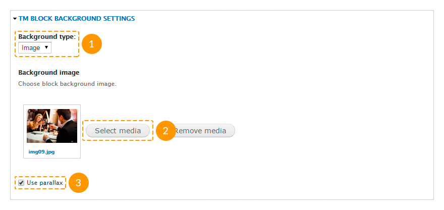 Manage block background settings