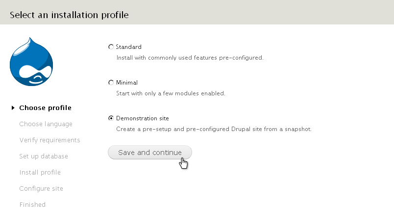 Select Demonstration site