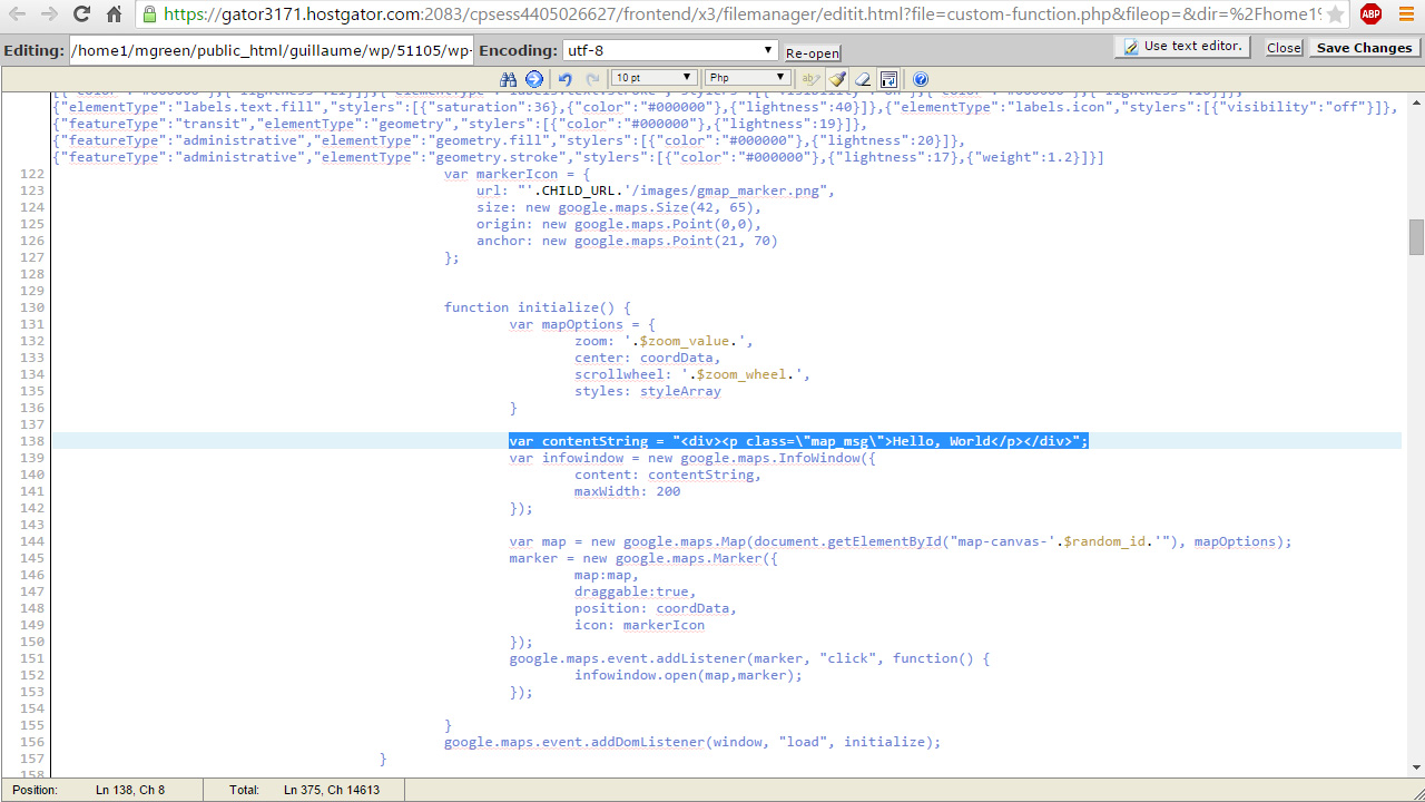 address text to google map coordinator