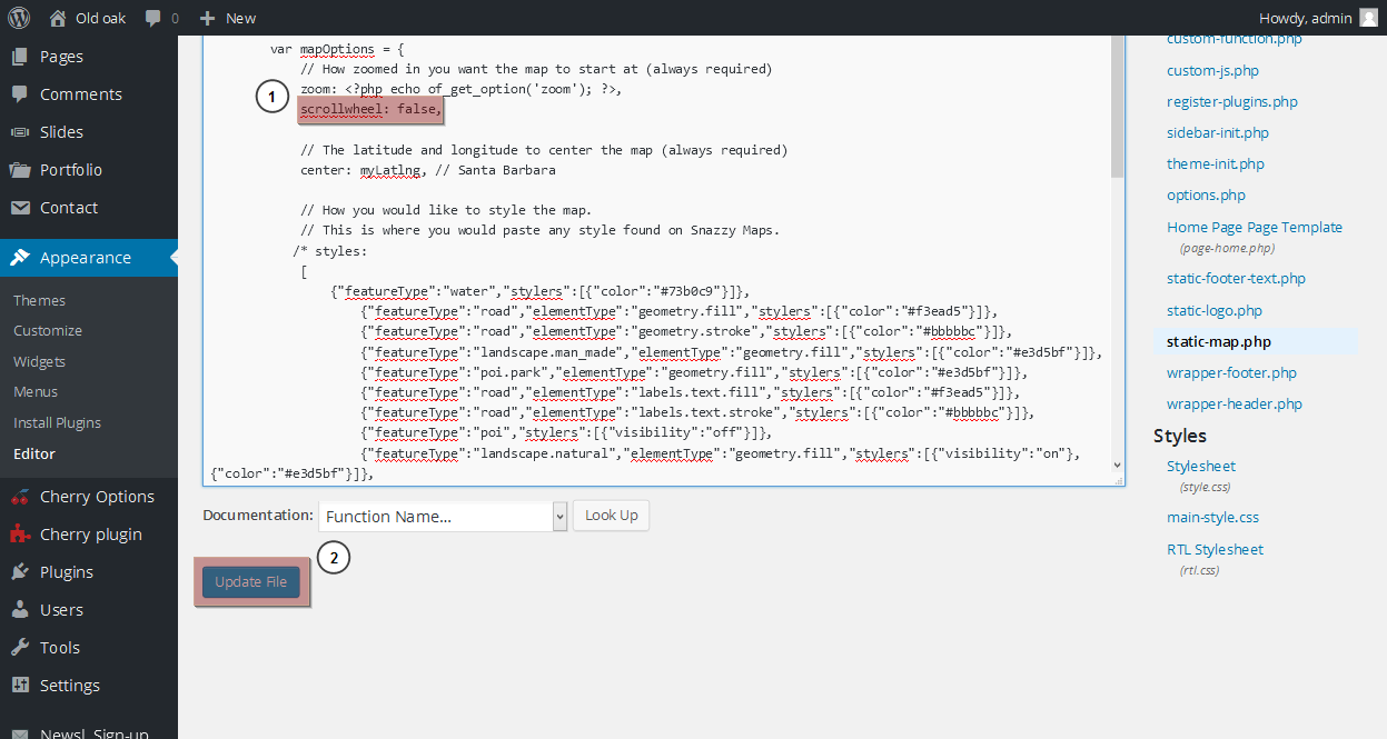 wordpress how to enable disable