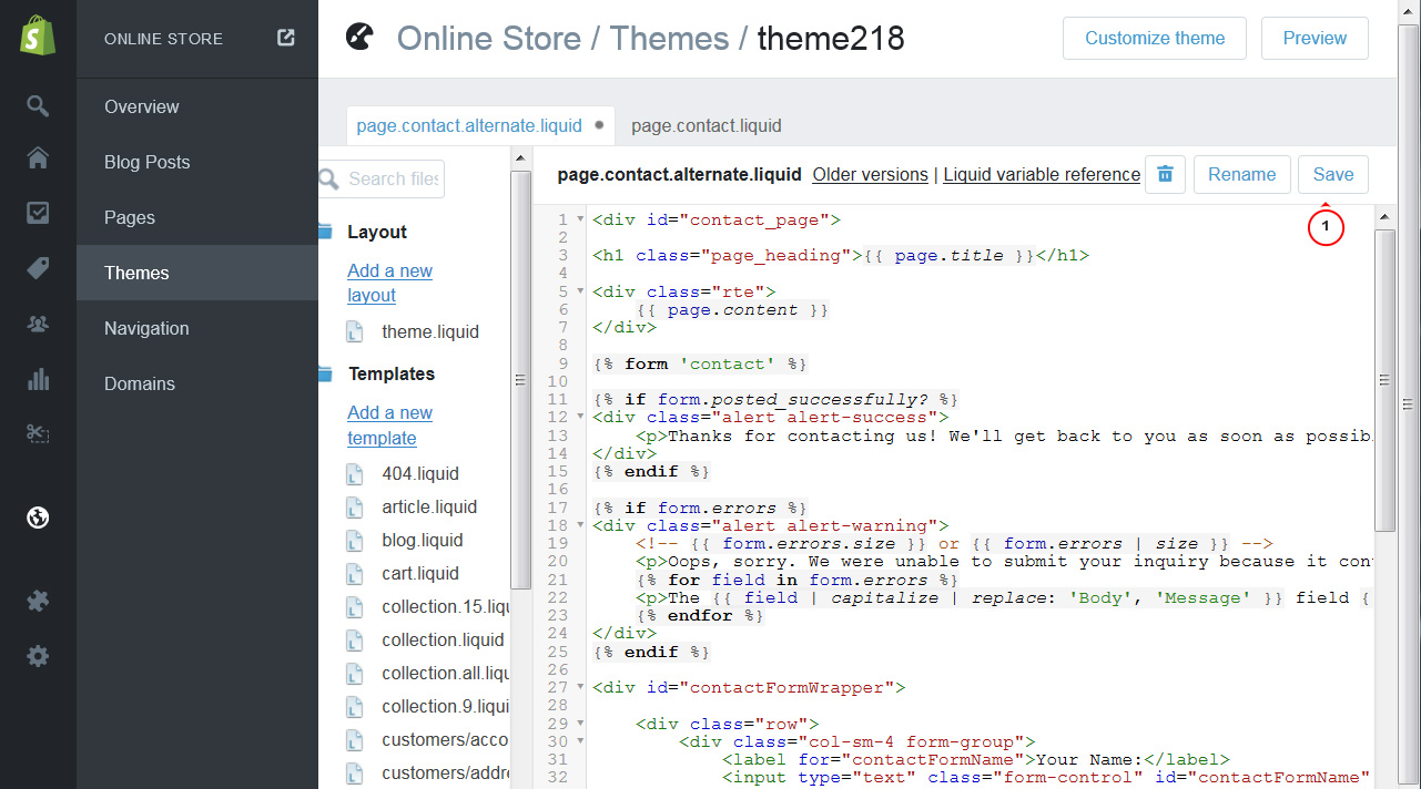 Shopify. How to create a page template Template Monster Help