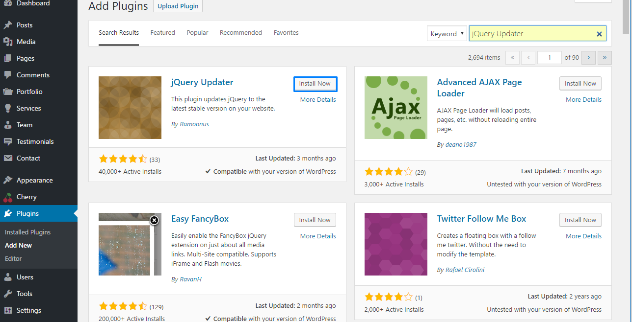 Jquery wordpress