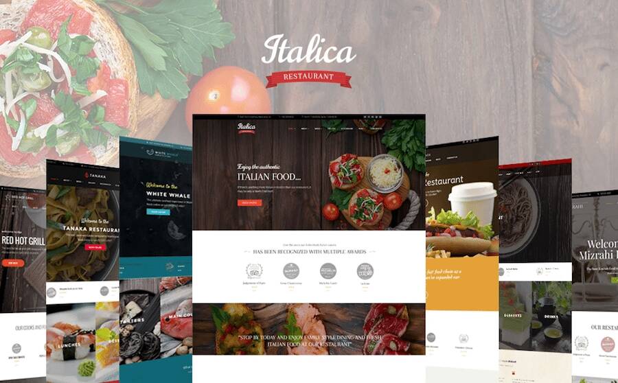Italica - többcélú étterem WordPress téma 6 skinnel