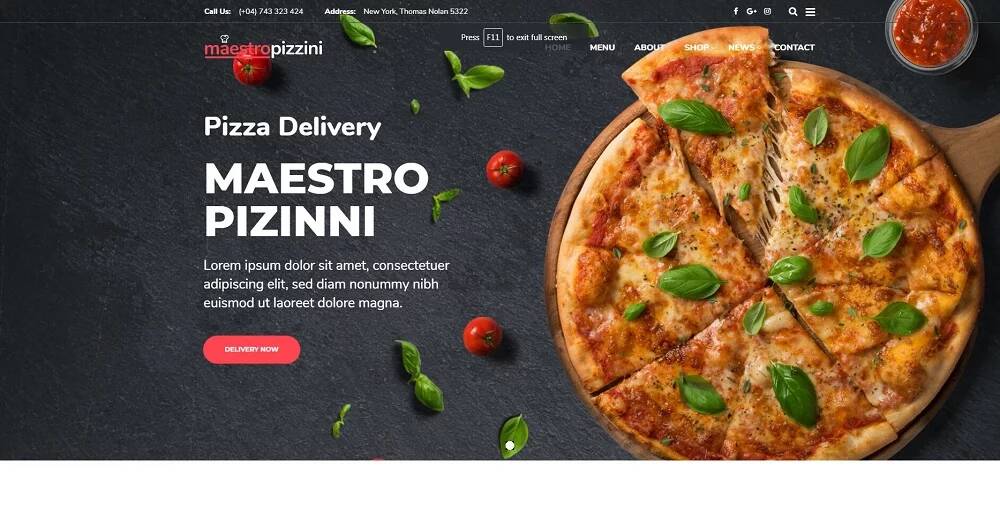 MaestroPizzini - Pizza & étterem WordPress téma