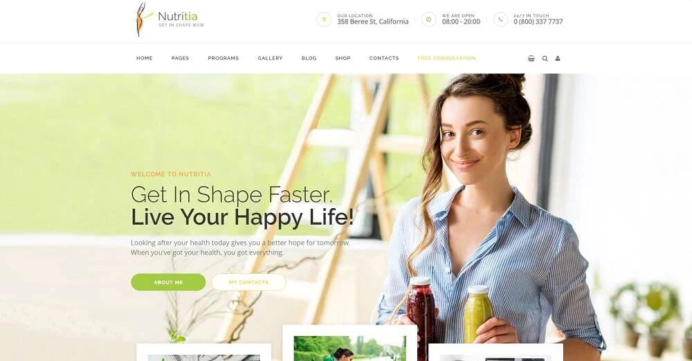 Nutritia - Egészséges táplálkozás és dietológia WordPress téma