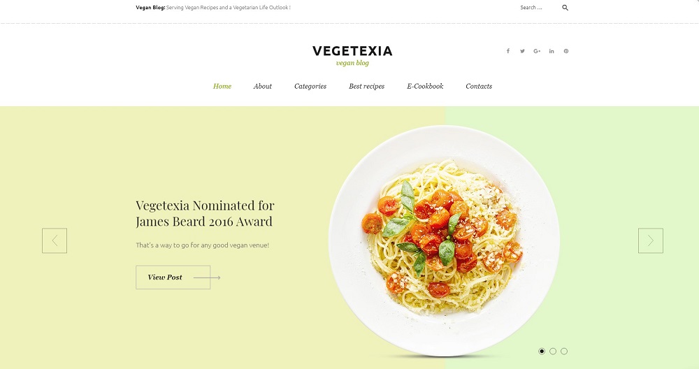 Vegetáriánus étterem blog WordPress téma