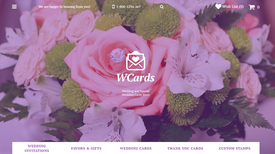  WCards - Düğün Aksesuarları OpenCart Teması