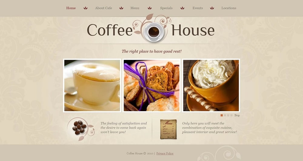                                                                 Coffee Shop PSD Teması
