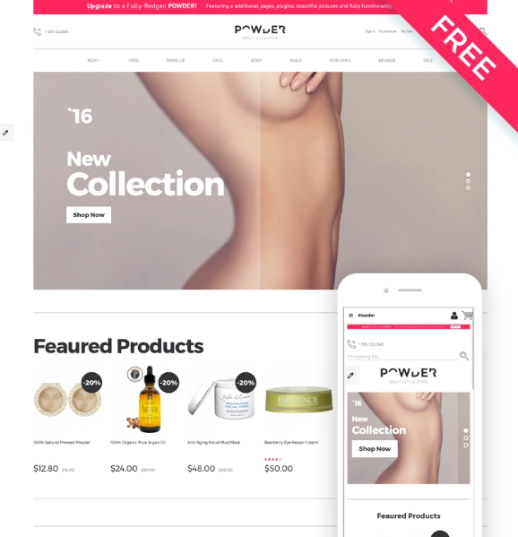     Powder - Ücretsiz Modern Kozmetik Mağazası OpenCart Teması