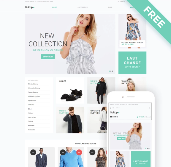                                             SuitUP - Ücretsiz Moda Mağazası Shopify Teması 