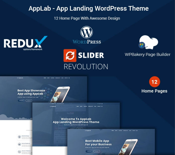 AppLab - Uygulama İniş Sayfası WordPress Teması 