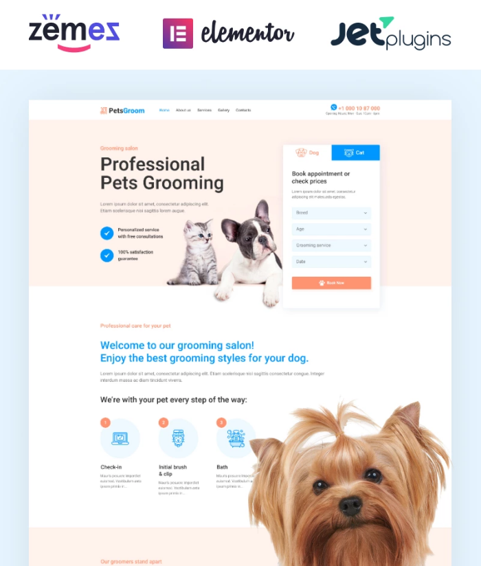 PetsGroom - Köpek ve Kedi WordPress Teması 